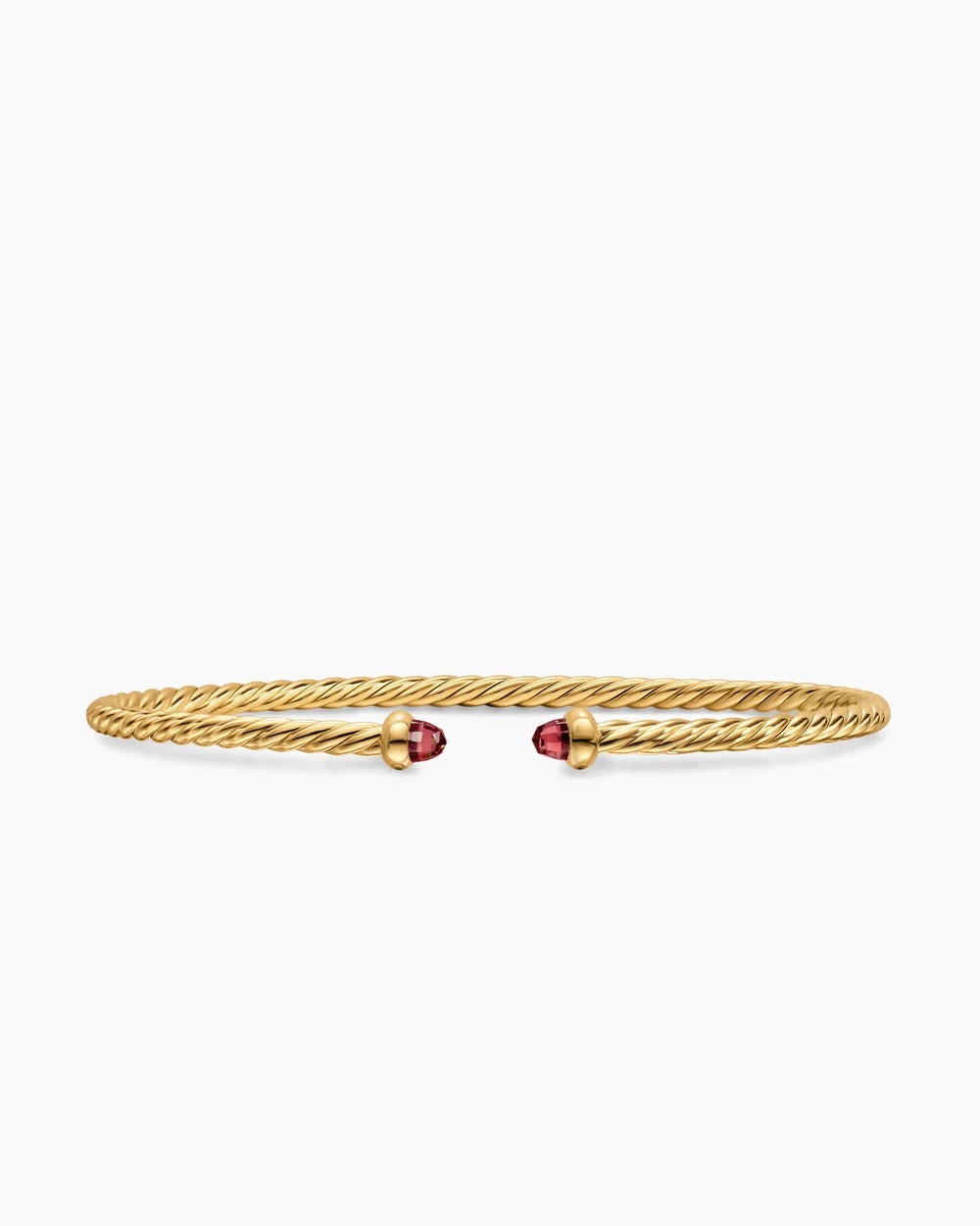 MICRO CABLESPIRA® FLEX BRACELET 18K Yellow Gold with Rhodolite Garnets, 2.6mm