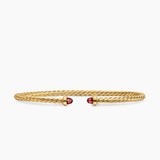 MICRO CABLESPIRA® FLEX BRACELET 18K Yellow Gold with Rhodolite Garnets, 2.6mm