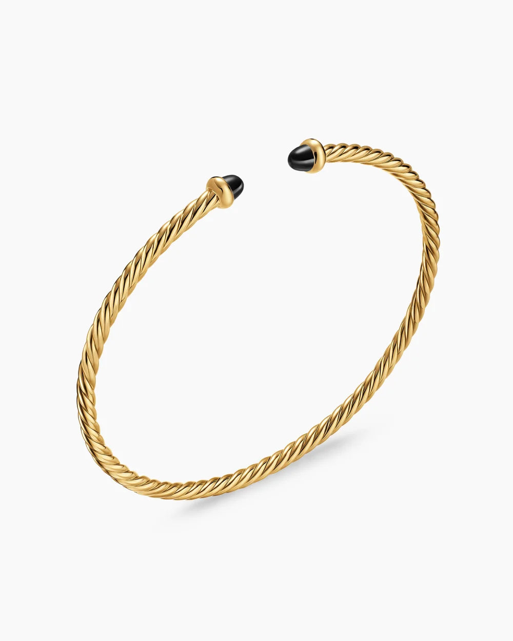 MICRO CABLESPIRA® FLEX BRACELET 18K Yellow Gold with Black Onyx, 2.6mm