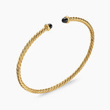 MICRO CABLESPIRA® FLEX BRACELET 18K Yellow Gold with Black Onyx, 2.6mm