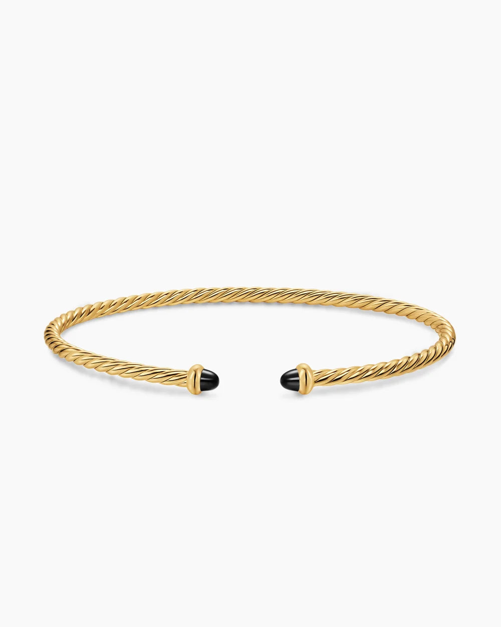 MICRO CABLESPIRA® FLEX BRACELET 18K Yellow Gold with Black Onyx, 2.6mm
