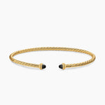 MICRO CABLESPIRA® FLEX BRACELET 18K Yellow Gold with Black Onyx, 2.6mm