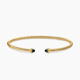 MICRO CABLESPIRA® FLEX BRACELET 18K Yellow Gold with Black Onyx, 2.6mm
