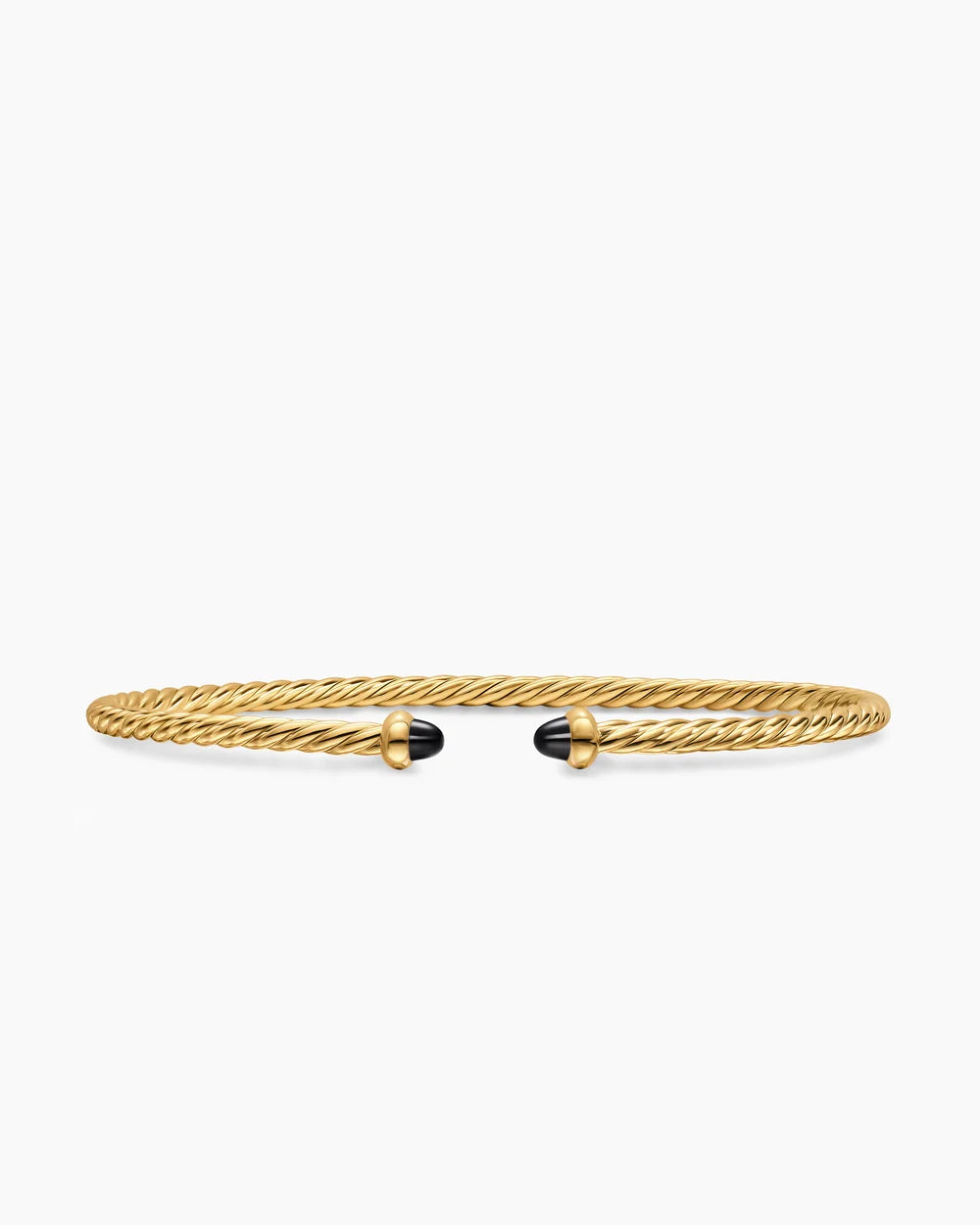 MICRO CABLESPIRA® FLEX BRACELET 18K Yellow Gold with Black Onyx, 2.6mm