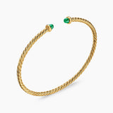 MICRO CABLESPIRA® FLEX BRACELET 18K Yellow Gold with Emeralds, 2.6mm