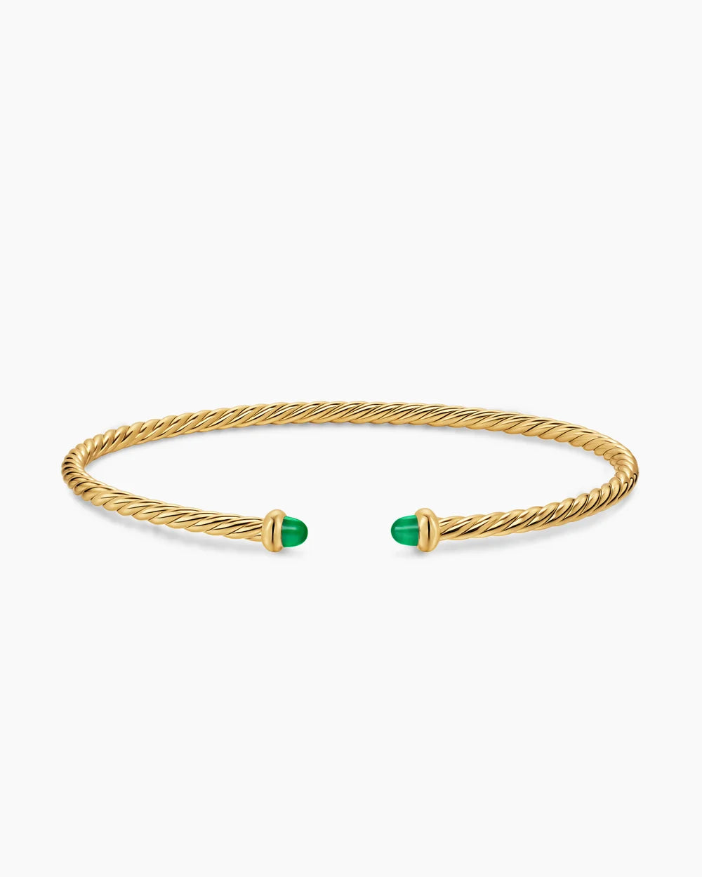 MICRO CABLESPIRA® FLEX BRACELET 18K Yellow Gold with Emeralds, 2.6mm