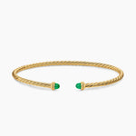 MICRO CABLESPIRA® FLEX BRACELET 18K Yellow Gold with Emeralds, 2.6mm