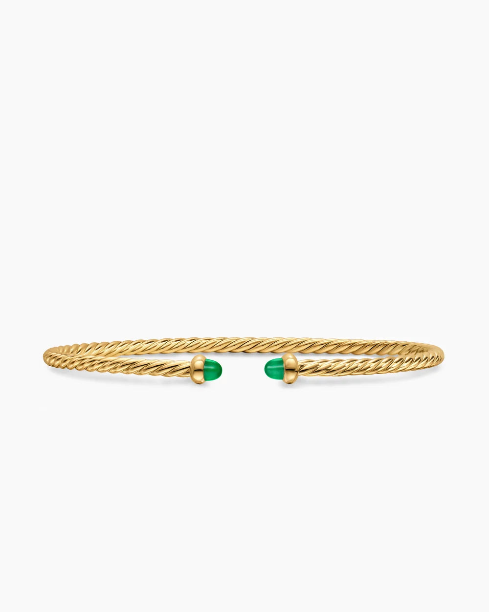 MICRO CABLESPIRA® FLEX BRACELET 18K Yellow Gold with Emeralds, 2.6mm