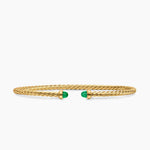 MICRO CABLESPIRA® FLEX BRACELET 18K Yellow Gold with Emeralds, 2.6mm