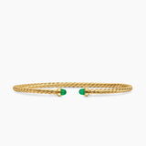 MICRO CABLESPIRA® FLEX BRACELET 18K Yellow Gold with Emeralds, 2.6mm