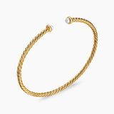 MICRO CABLESPIRA® FLEX BRACELET 18K Yellow Gold with Pearls, 2.6mm