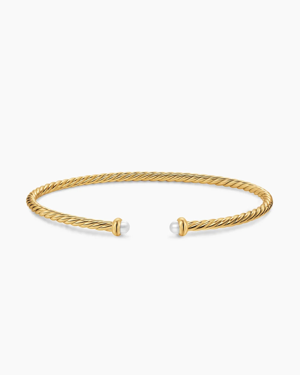 MICRO CABLESPIRA® FLEX BRACELET 18K Yellow Gold with Pearls, 2.6mm
