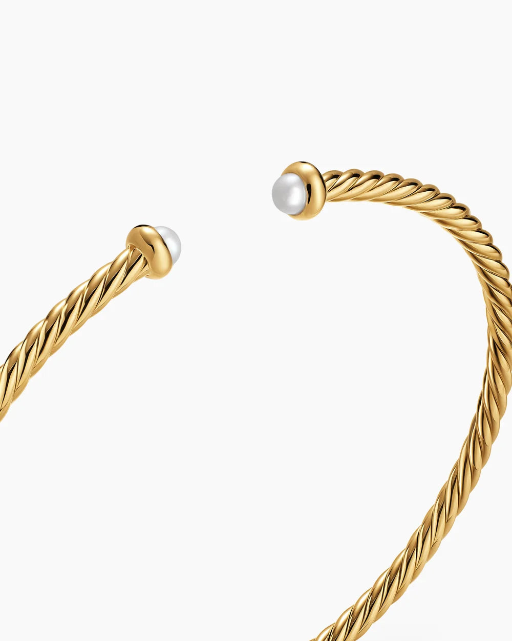 MICRO CABLESPIRA® FLEX BRACELET 18K Yellow Gold with Pearls, 2.6mm