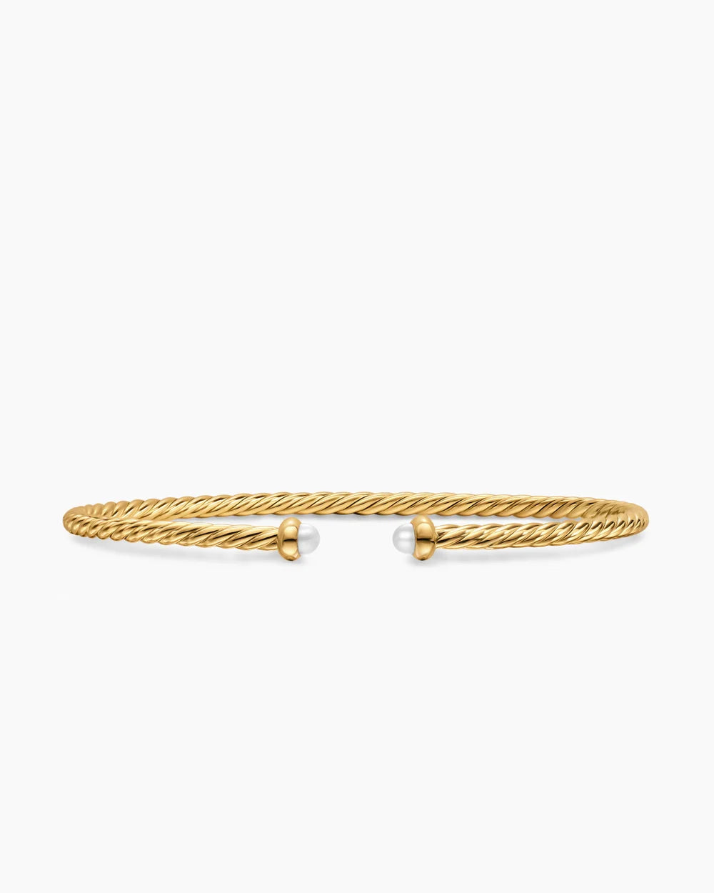 MICRO CABLESPIRA® FLEX BRACELET 18K Yellow Gold with Pearls, 2.6mm