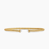MICRO CABLESPIRA® FLEX BRACELET 18K Yellow Gold with Pearls, 2.6mm