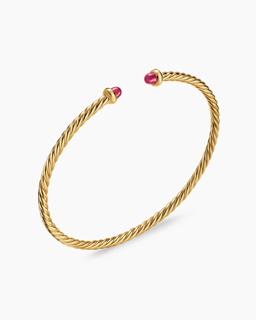 MICRO CABLESPIRA® FLEX BRACELET 18K Yellow Gold with Rubies, 2.6mm