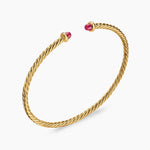 MICRO CABLESPIRA® FLEX BRACELET 18K Yellow Gold with Rubies, 2.6mm