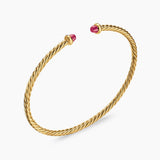 MICRO CABLESPIRA® FLEX BRACELET 18K Yellow Gold with Rubies, 2.6mm