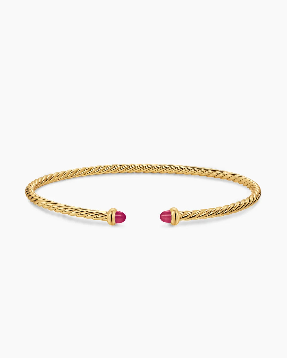 MICRO CABLESPIRA® FLEX BRACELET 18K Yellow Gold with Rubies, 2.6mm