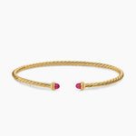 MICRO CABLESPIRA® FLEX BRACELET 18K Yellow Gold with Rubies, 2.6mm