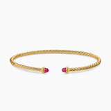 MICRO CABLESPIRA® FLEX BRACELET 18K Yellow Gold with Rubies, 2.6mm