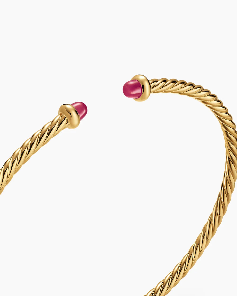 MICRO CABLESPIRA® FLEX BRACELET 18K Yellow Gold with Rubies, 2.6mm