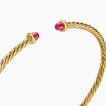 MICRO CABLESPIRA® FLEX BRACELET 18K Yellow Gold with Rubies, 2.6mm