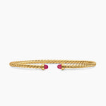 MICRO CABLESPIRA® FLEX BRACELET 18K Yellow Gold with Rubies, 2.6mm