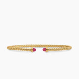 MICRO CABLESPIRA® FLEX BRACELET 18K Yellow Gold with Rubies, 2.6mm