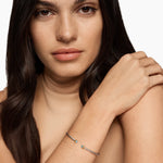 MICRO CABLE FLEX® BRACELET Sterling Silver with 14K Yellow Gold and Blue Topaz, 2.6mm