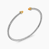 MICRO CABLE FLEX® BRACELET Sterling Silver with 14K Yellow Gold and Citrine, 2.6mm