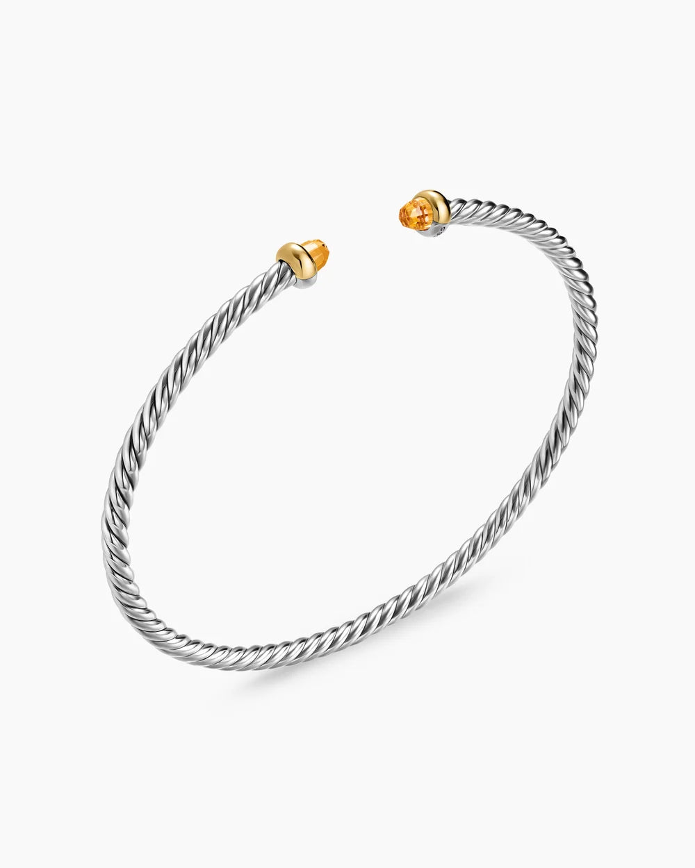 MICRO CABLE FLEX® BRACELET Sterling Silver with 14K Yellow Gold and Citrine, 2.6mm