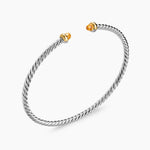 MICRO CABLE FLEX® BRACELET Sterling Silver with 14K Yellow Gold and Citrine, 2.6mm