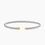 MICRO CABLE FLEX® BRACELET Sterling Silver with 14K Yellow Gold and Citrine, 2.6mm