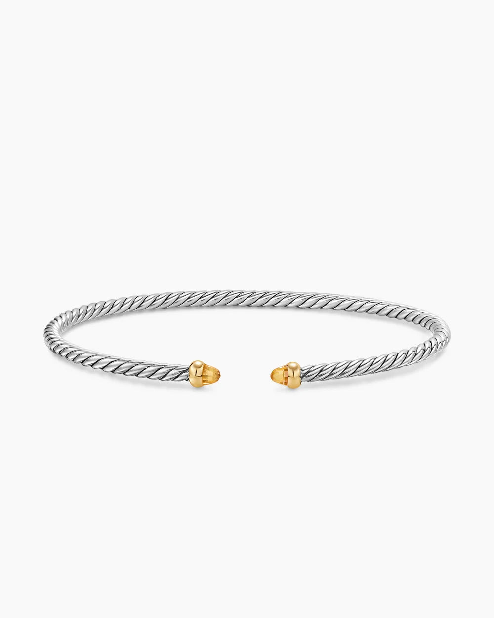 MICRO CABLE FLEX® BRACELET Sterling Silver with 14K Yellow Gold and Citrine, 2.6mm
