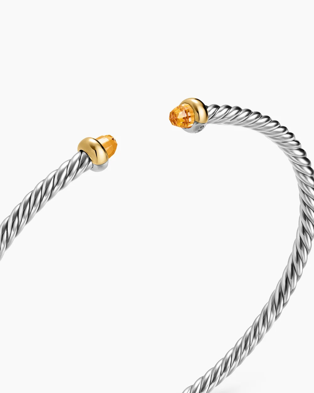 MICRO CABLE FLEX® BRACELET Sterling Silver with 14K Yellow Gold and Citrine, 2.6mm
