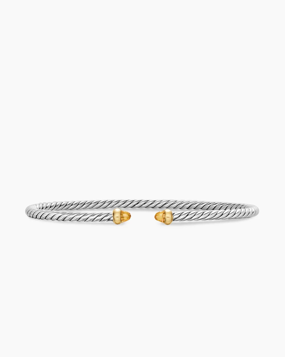 MICRO CABLE FLEX® BRACELET Sterling Silver with 14K Yellow Gold and Citrine, 2.6mm