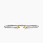 MICRO CABLE FLEX® BRACELET Sterling Silver with 14K Yellow Gold and Citrine, 2.6mm