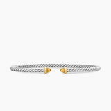 MICRO CABLE FLEX® BRACELET Sterling Silver with 14K Yellow Gold and Citrine, 2.6mm