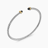 MICRO CABLE FLEX® BRACELET Sterling Silver with 14K Yellow Gold and Black Onyx, 2.6mm