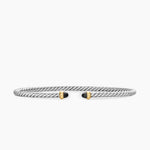 MICRO CABLE FLEX® BRACELET Sterling Silver with 14K Yellow Gold and Black Onyx, 2.6mm