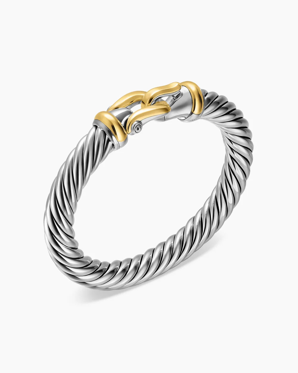 CABLE FLEX® BUCKLE BRACELET Sterling Silver with 14K Yellow Gold, 9mm