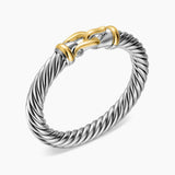 CABLE FLEX® BUCKLE BRACELET Sterling Silver with 14K Yellow Gold, 9mm