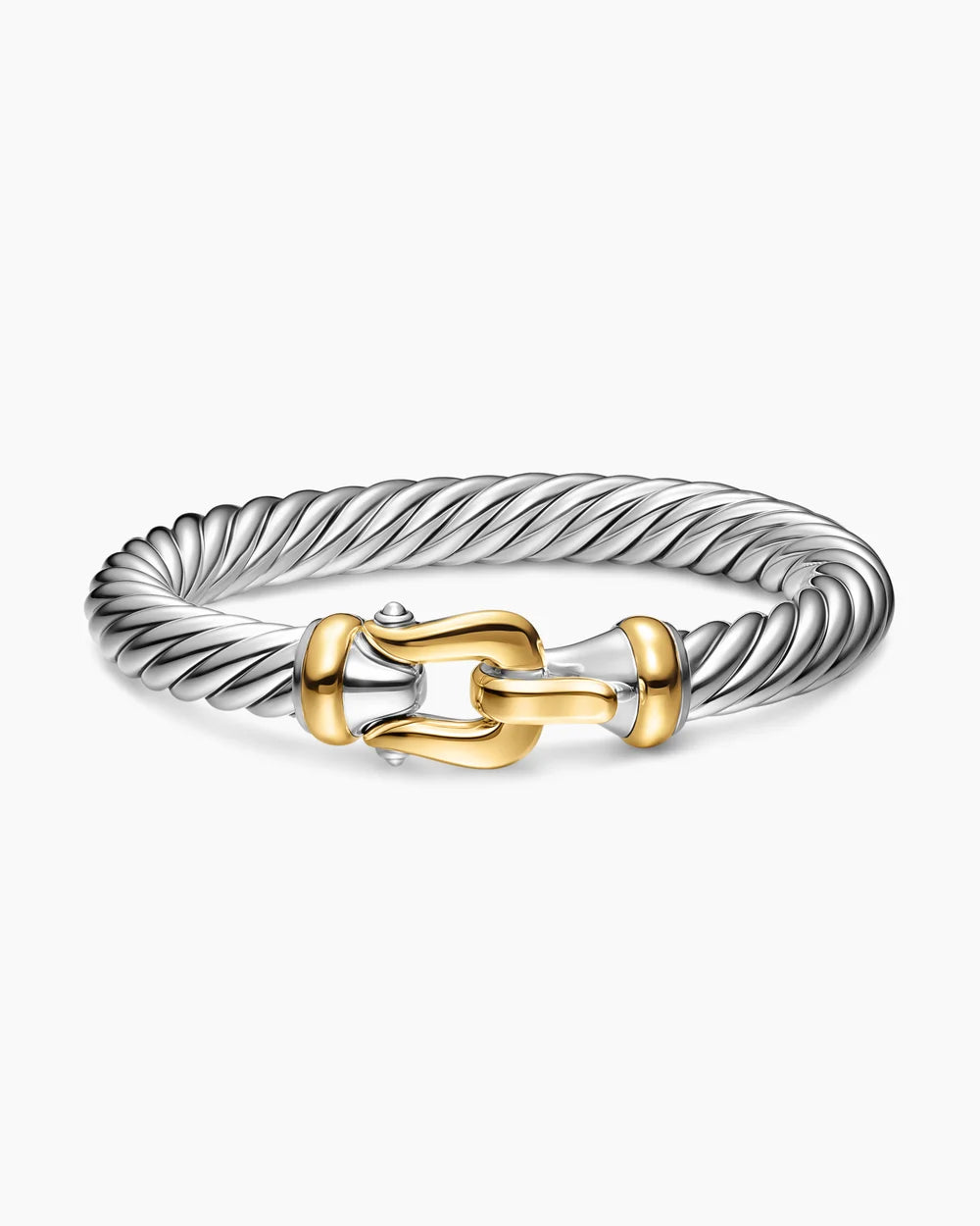 CABLE FLEX® BUCKLE BRACELET Sterling Silver with 14K Yellow Gold, 9mm