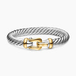 CABLE FLEX® BUCKLE BRACELET Sterling Silver with 14K Yellow Gold, 9mm