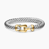 CABLE FLEX® BUCKLE BRACELET Sterling Silver with 14K Yellow Gold, 9mm