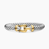 CABLE FLEX® BUCKLE BRACELET Sterling Silver with 14K Yellow Gold, 9mm