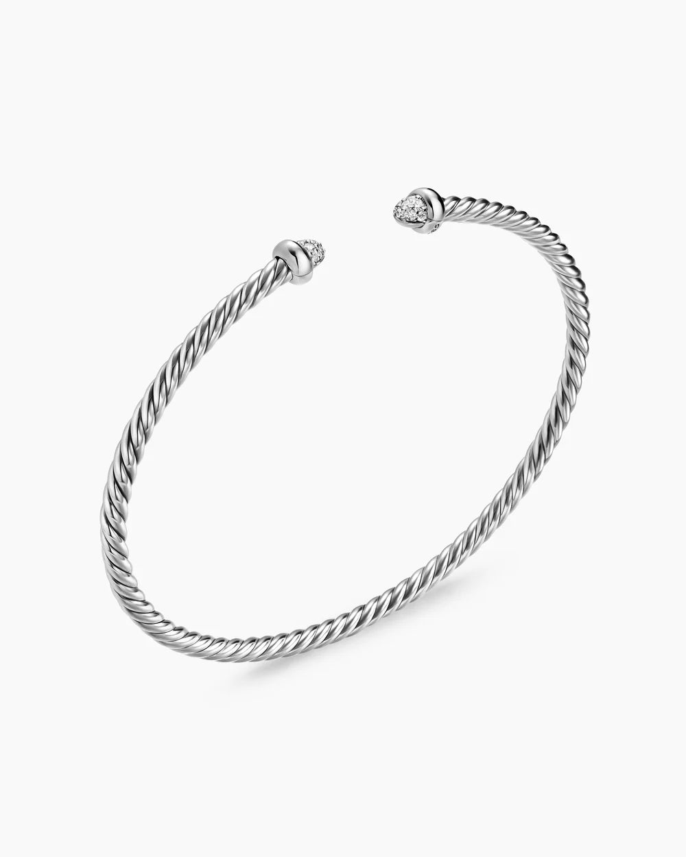 Micro Cable Flex® Bracelet Sterling Silver with Diamonds, 2.6mm