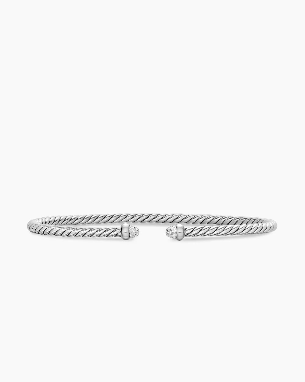 Micro Cable Flex® Bracelet Sterling Silver with Diamonds, 2.6mm