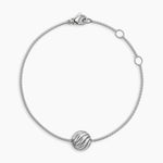 SCULPTED CABLE CENTER STATION CHAIN BRACELET Sterling Silver, 10mm